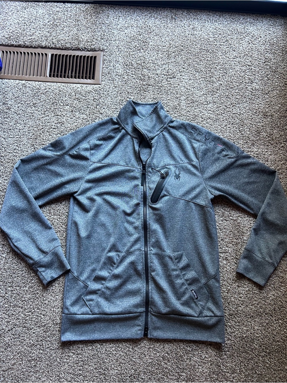 Spyder Men's Heather Gray Lightweight Full-Zip Jacket